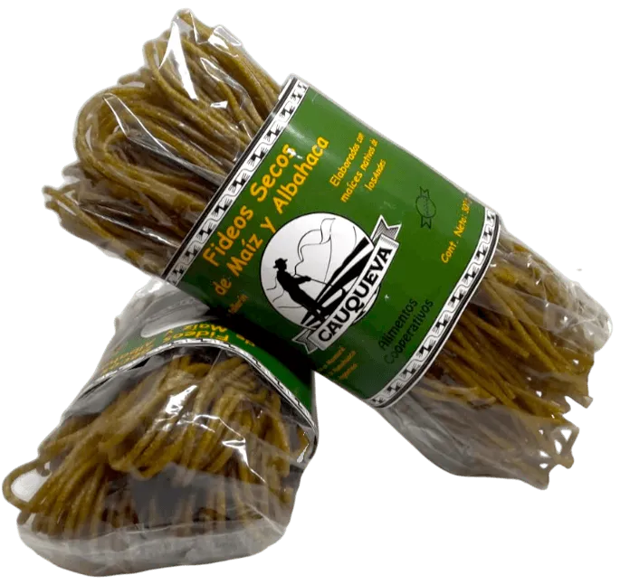 Fideos Maiz Capia Y Albahaca