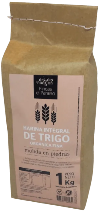 Harina Trigo Integral Organica Fina -Molida En Piedras-