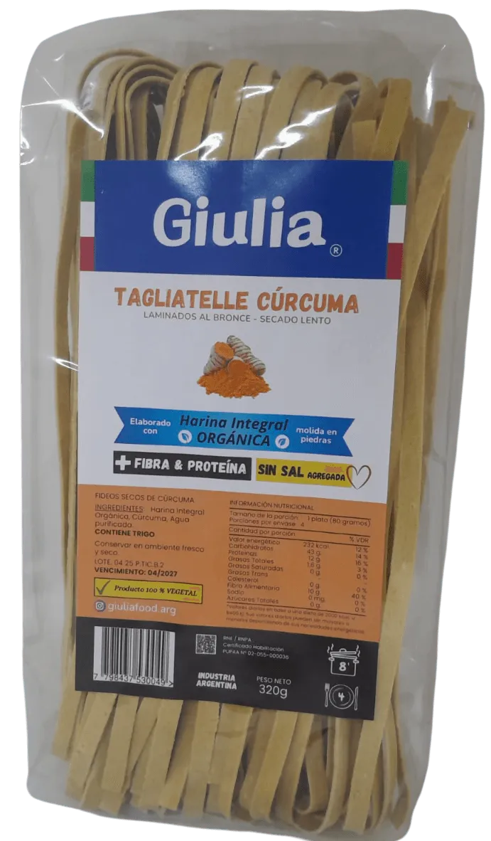 Fideos Tagliatelle Curcuma