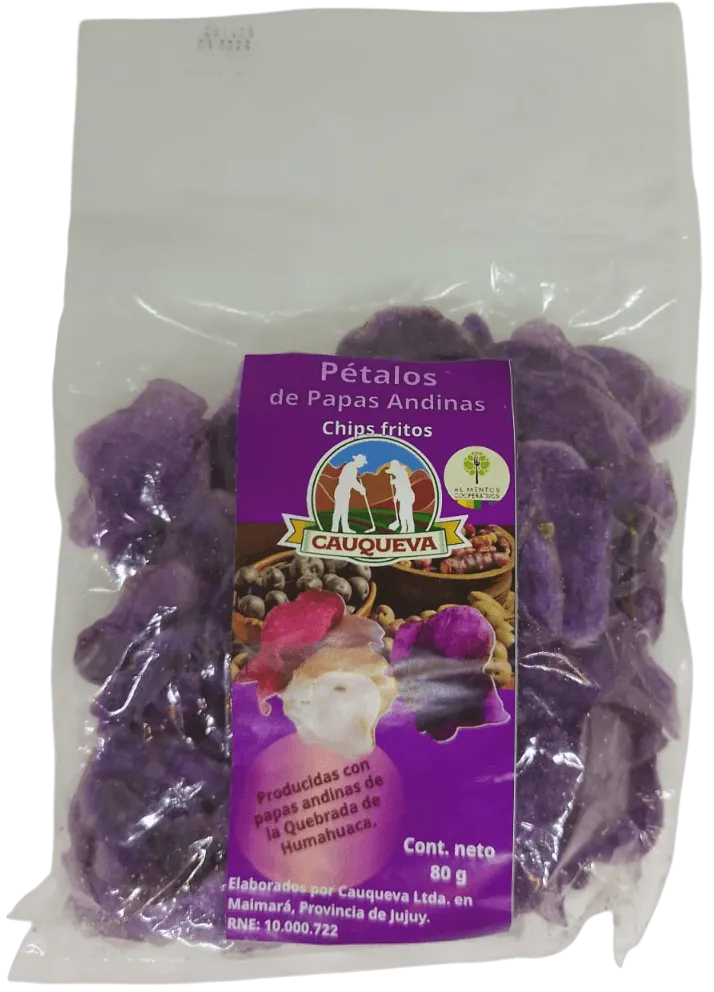 Petalos De Papas Andinas Moradas Chips Fritos