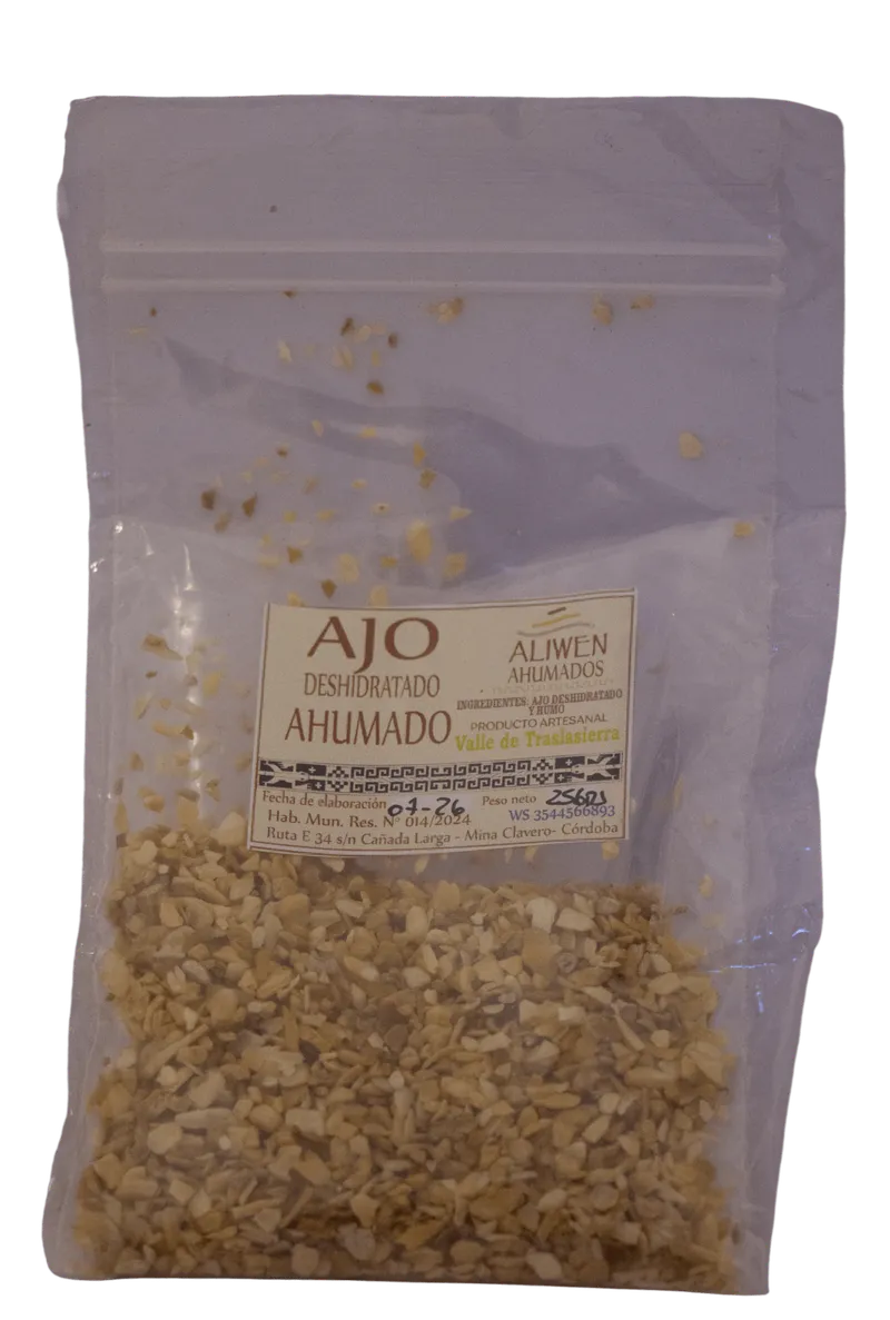 Ajo deshidratado ahumado