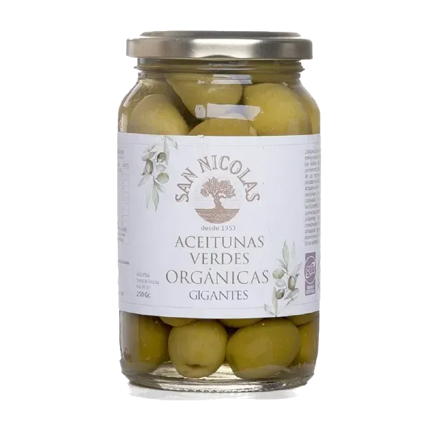 Aceitunas verdes gigantes orgánicas