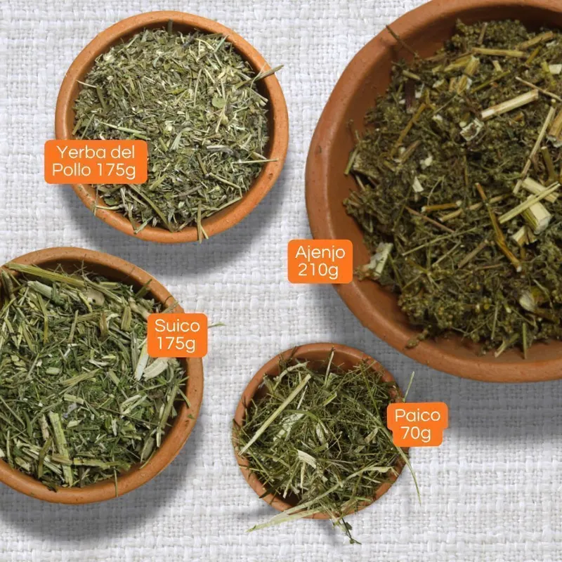 Kit hierbas desparasitantes *ajenjo/paico/bardana/yerba pollo*