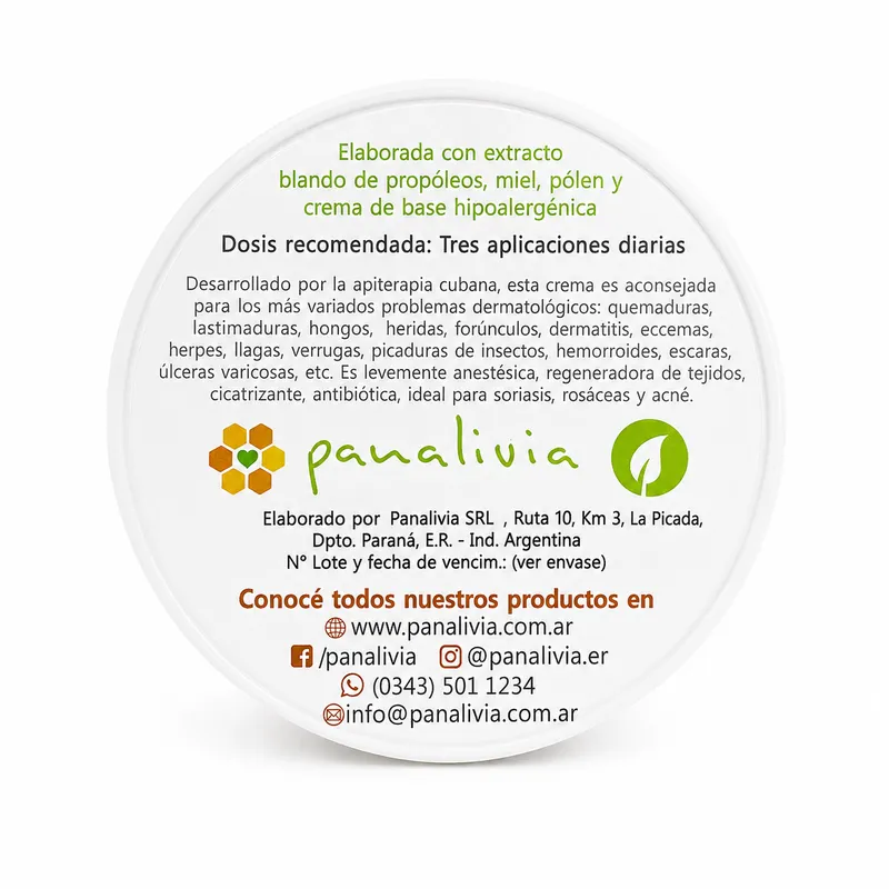 Crema de Dermica de propoleos con miel y polen
